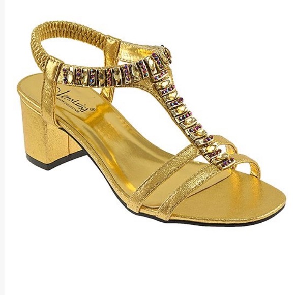 Lena Luisa Molly 12 Gold T Strap Sandals - Picture 16 of 16
